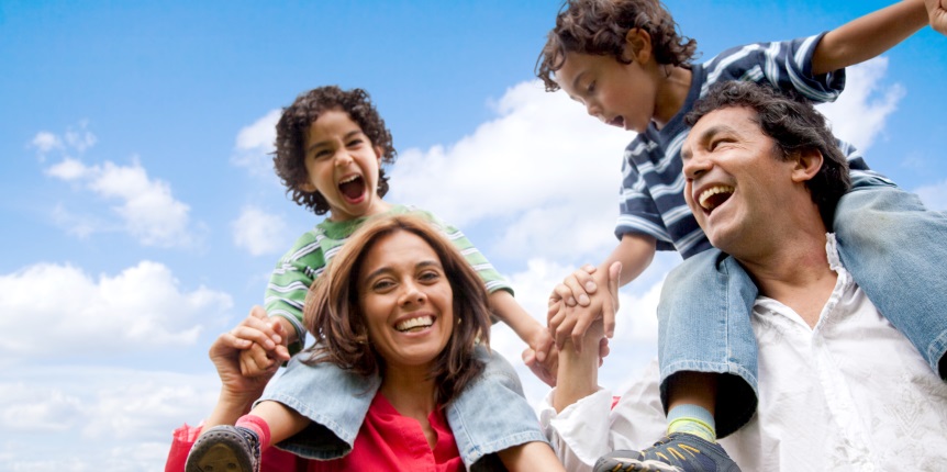 family having fun